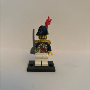 Lego Minifigure is from Pirate themed sets (pi150)